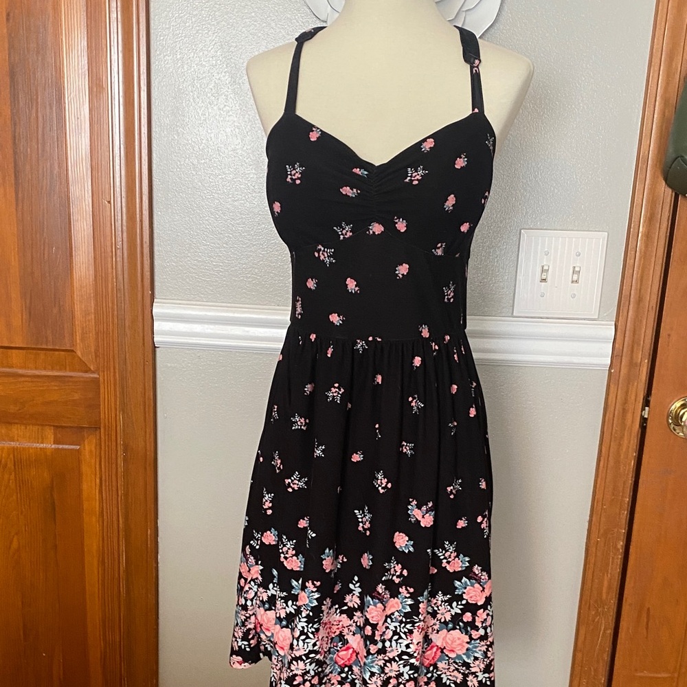 Floral Black and Pink Dress